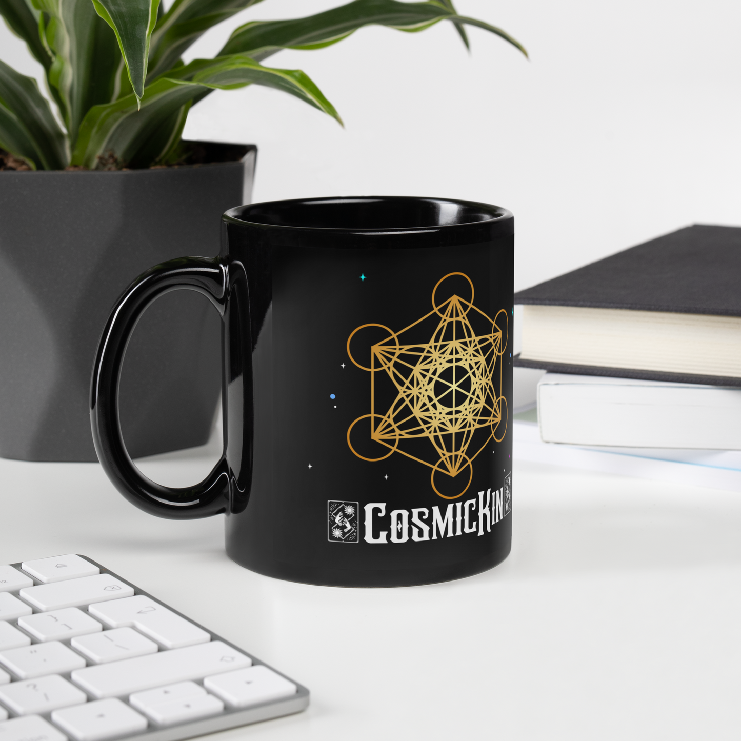 CosmicKin Black Glossy Mug